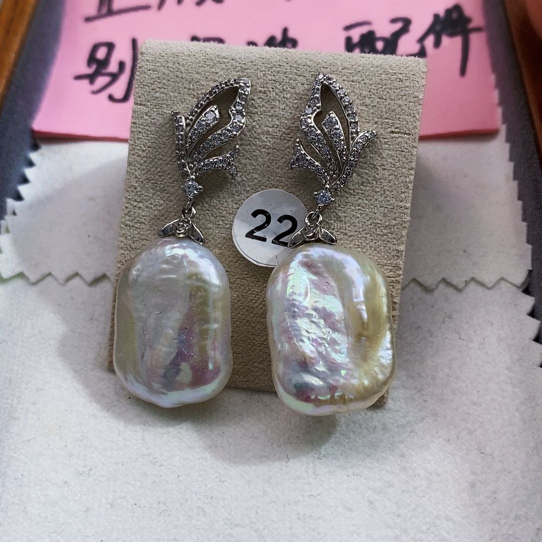 银S925镶嵌特价清库存淡水极光炫彩珍珠正版设计款淡水珍珠