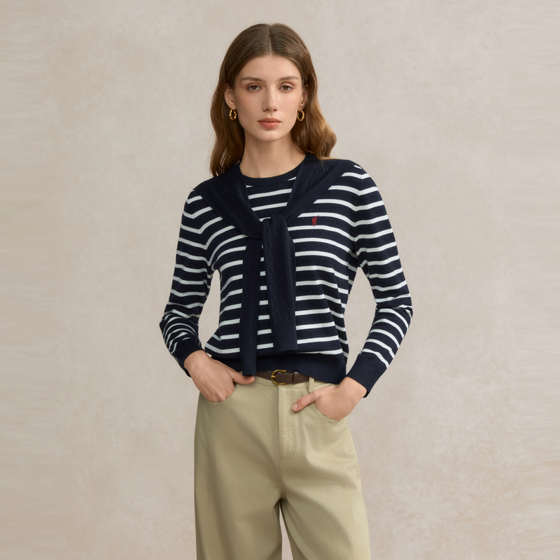 POLOWALK女装2025秋季新品女式长袖针织衫