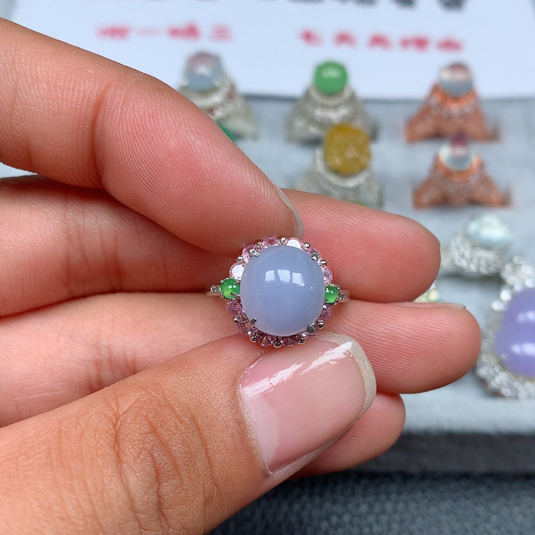 翡翠银S925镶嵌戒指109号