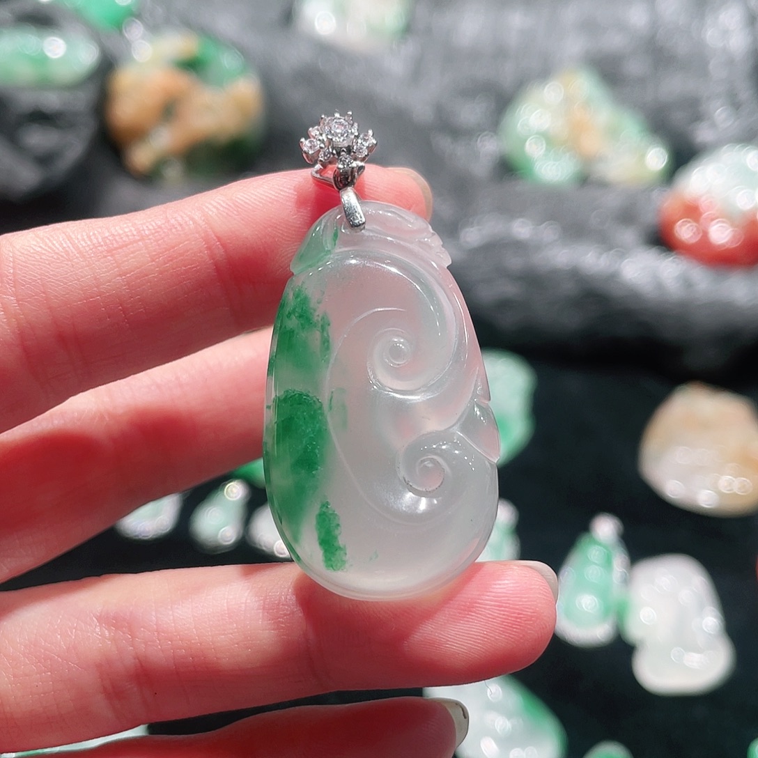 石英质玉未镶嵌吊坠(不含链)