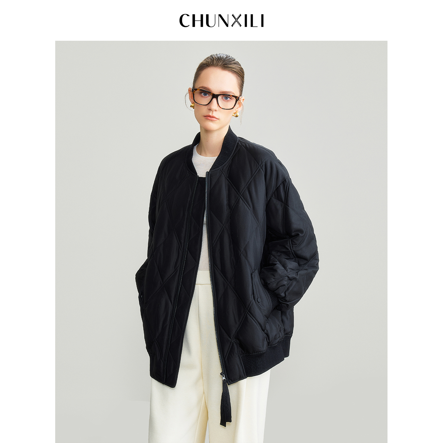 CHUNXILI/春熙里 重磅桑蚕丝 秋冬保暖鹅绒服D00YR54026