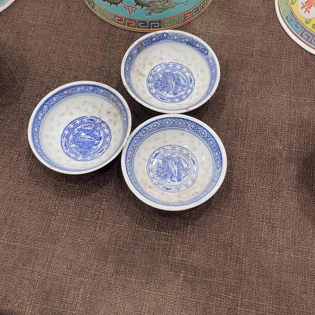 瓷片景德镇清米通一寸小碟