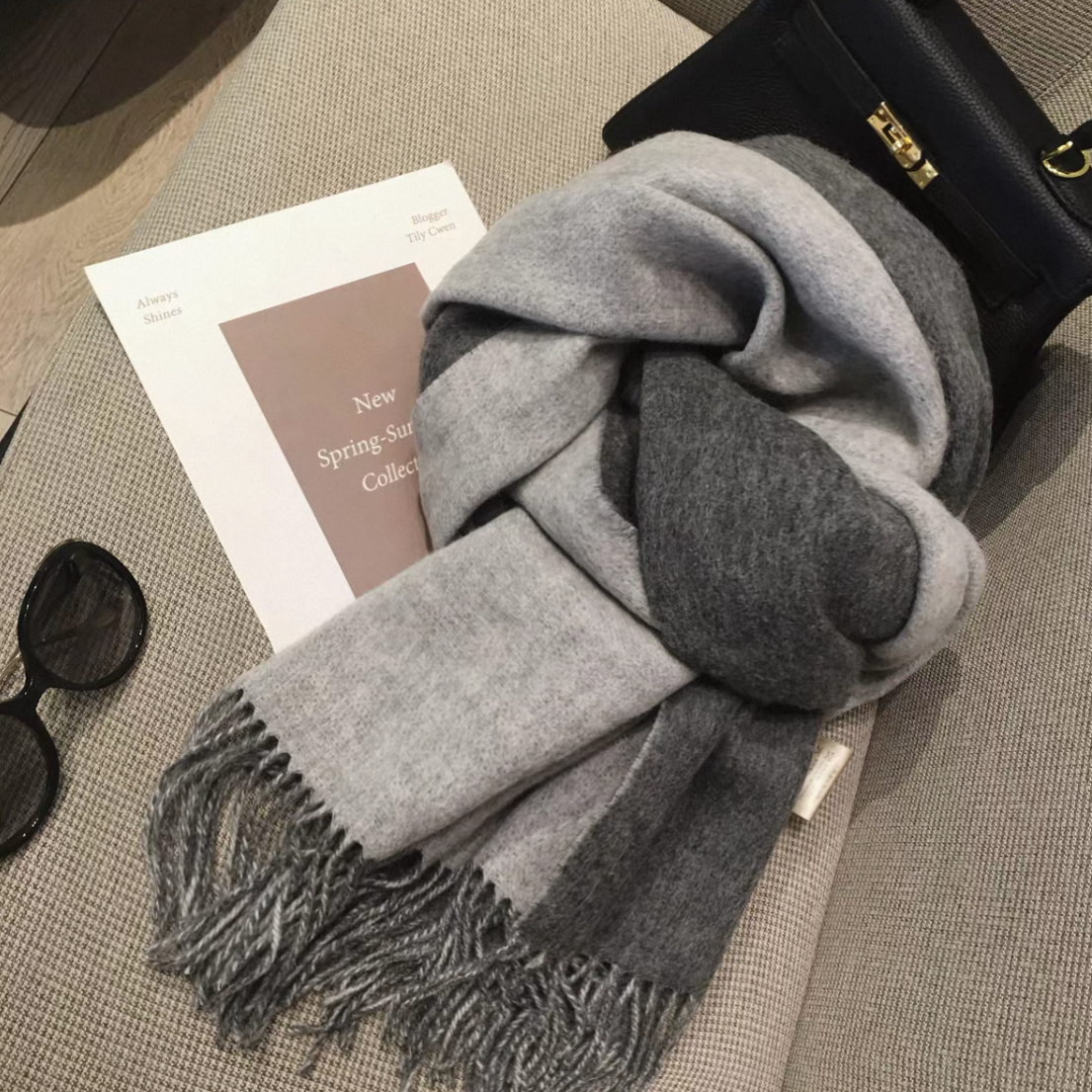 羊绒围巾双面可戴 主播自留款