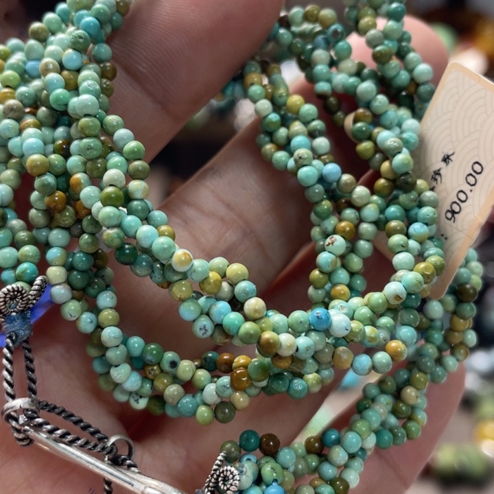 绿松石未镶嵌手链松松搭配的