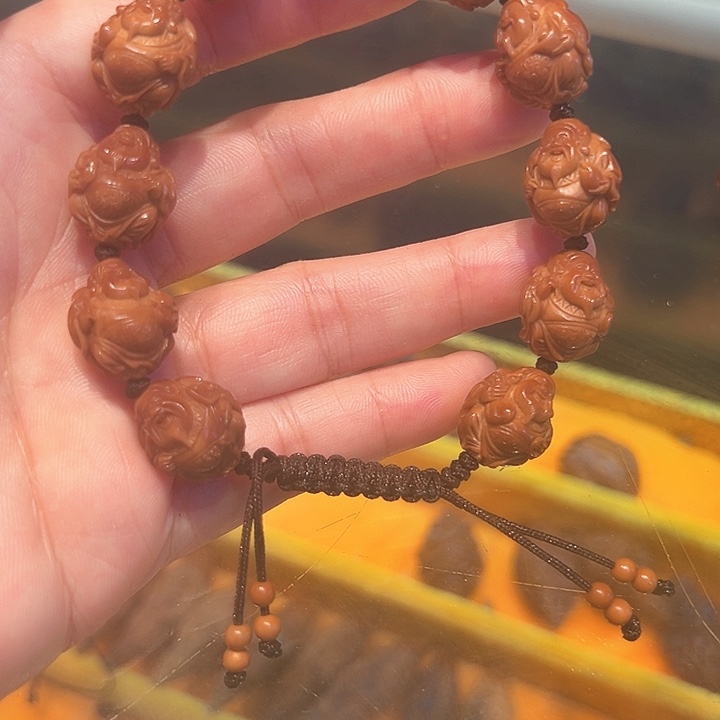 呆****橄榄核手串/手链胡小兰核雕作品财神手串