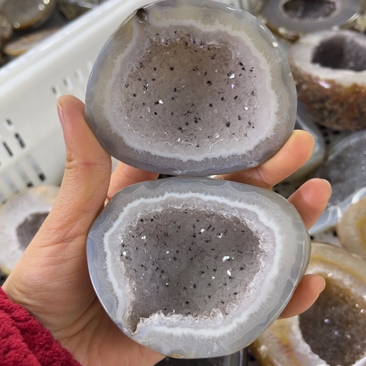 未镶嵌珠宝半成品水晶紫彩晶盆