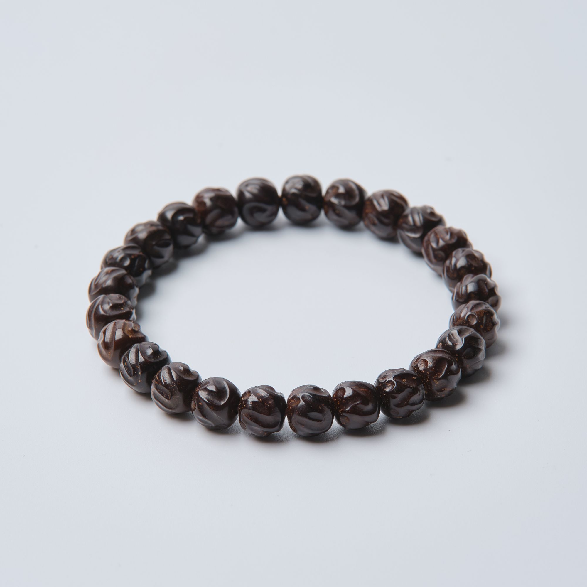 木衍Muyan-天然原生态椰蒂手工雕刻乱山手持手串9mm椰蒂手串