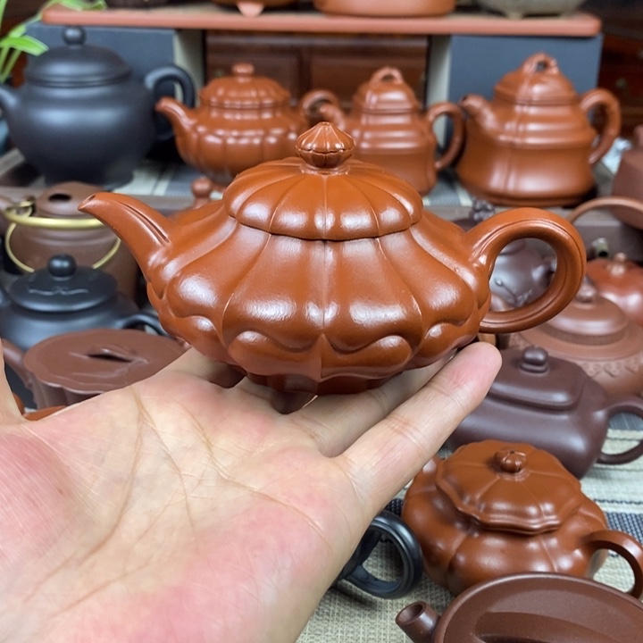 紫砂茶壶合菱220cc原矿赵庄朱泥特价