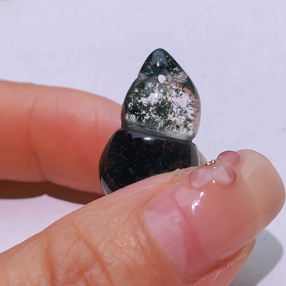 未镶嵌颈饰水晶天然绿幽灵特价葫芦吊坠