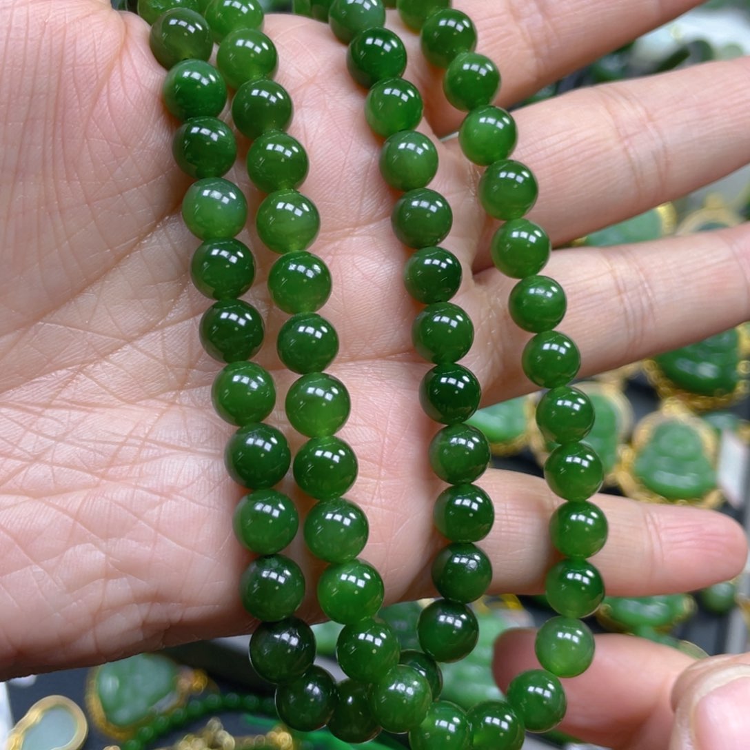 和田玉（碧玉）毛衣链未镶嵌