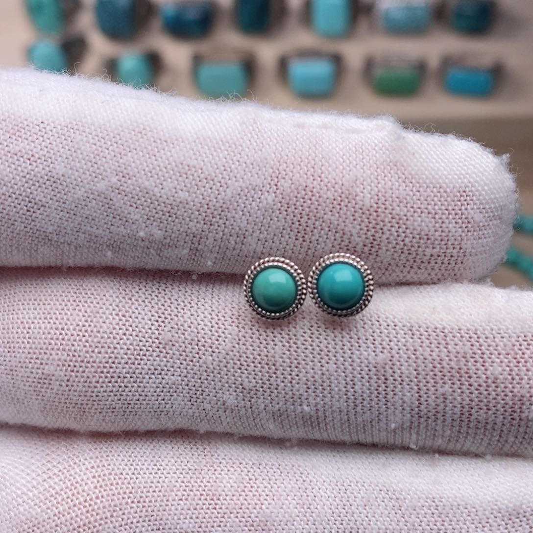 绿松石挂件银S925镶嵌