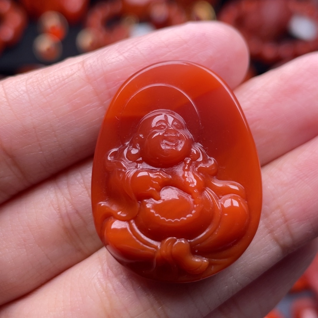 南红玛瑙未镶嵌珠宝奇石佛公吊坠