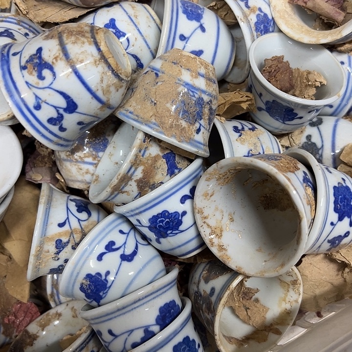 其他陶6个芙蓉花小酒杯