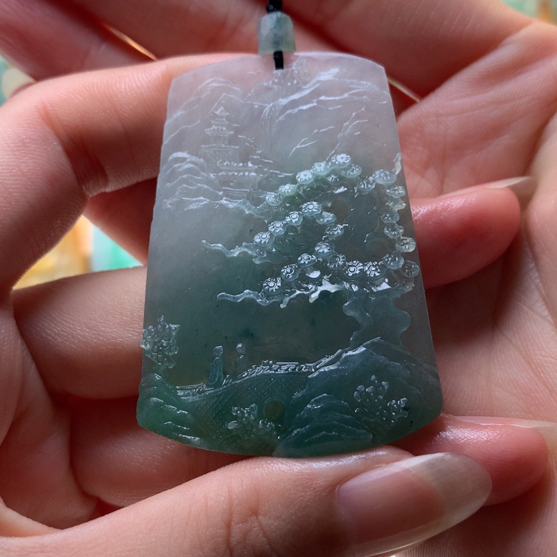 定制翡翠未镶嵌山水