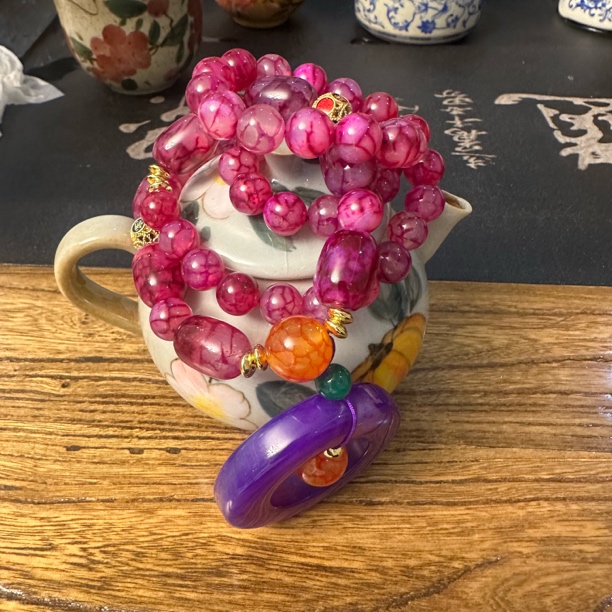 新中式樱花粉项链 A1130