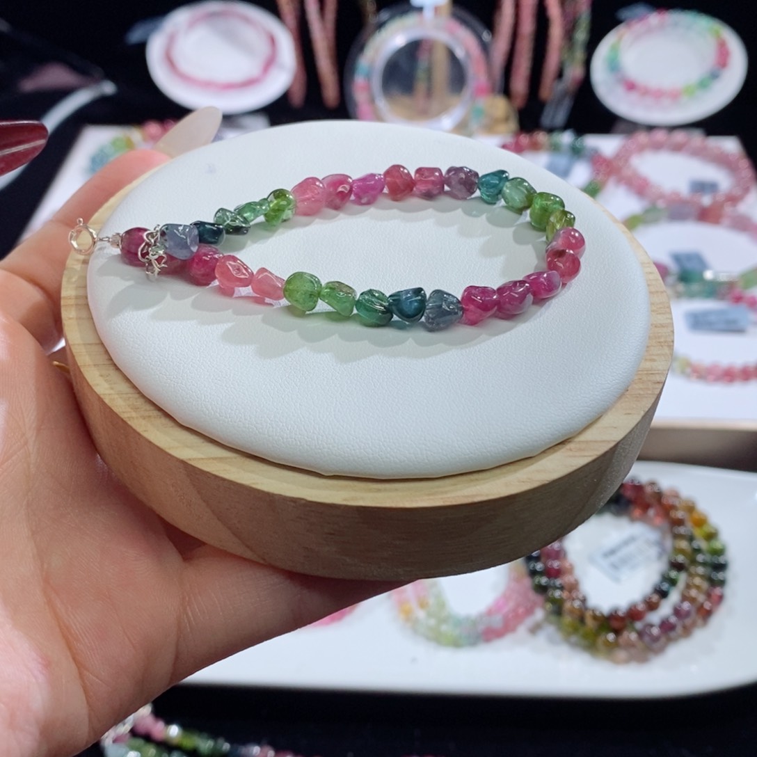 碧玺手链未镶嵌爱****柚糖豆