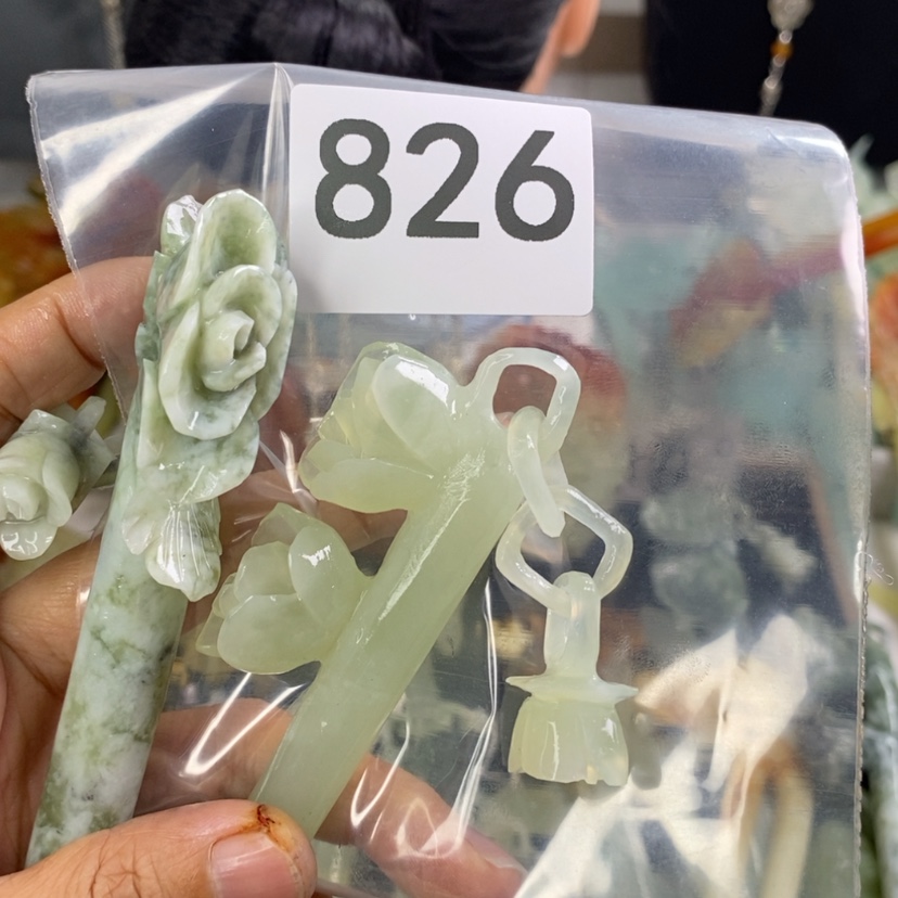 【闪购商品】岫玉发饰未镶嵌七**儿