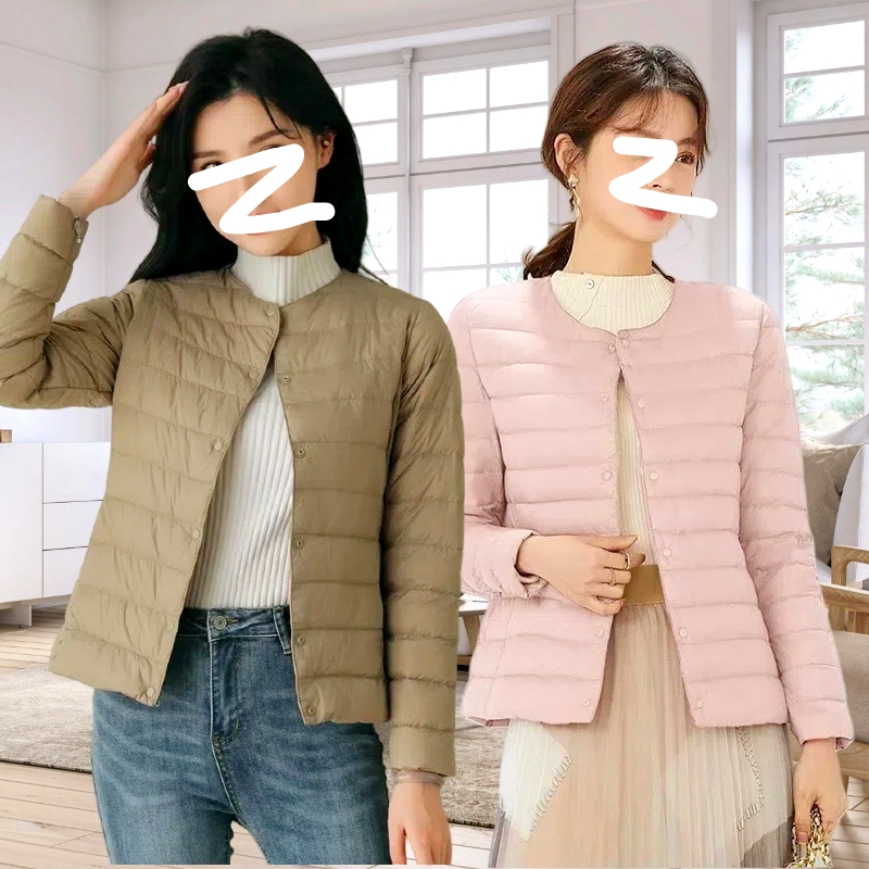2025秋冬新款棉服女韩版修身内搭轻薄小棉衣圆领棉袄外穿短款外套