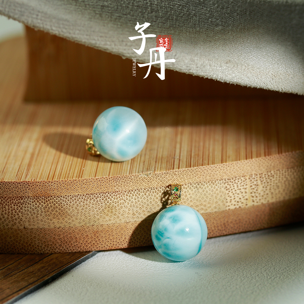 【子丹晶缘】18K海纹石吊坠13MM  C4-166（多样性/发一个）