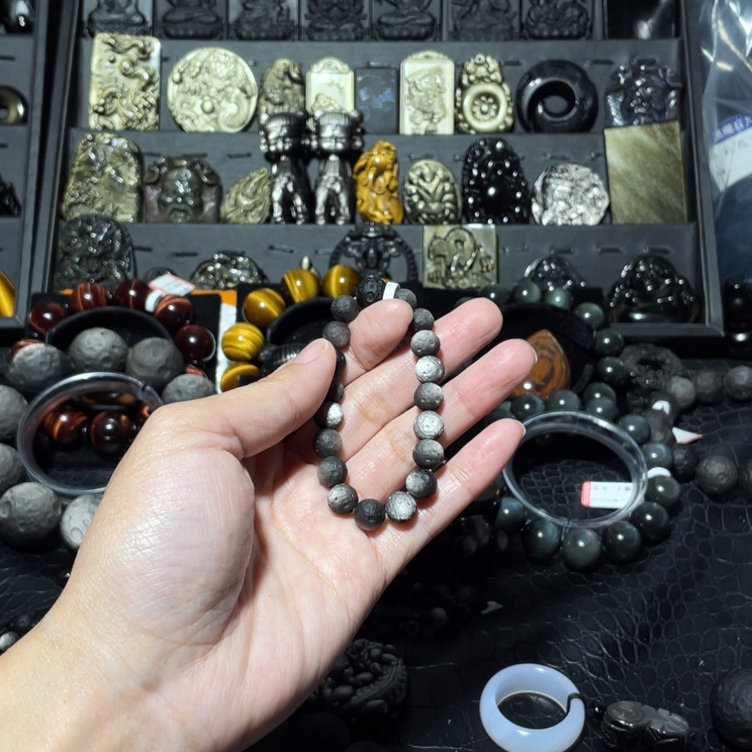 黑曜岩手链未镶嵌美****遇