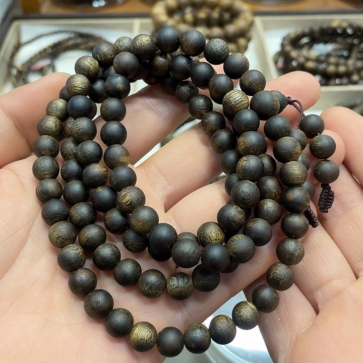 沉香手串奇楠佛珠沉水级多圈8毫米念珠花香蜜香