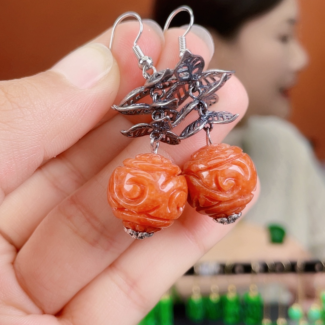 翡翠未镶嵌耳饰饰品