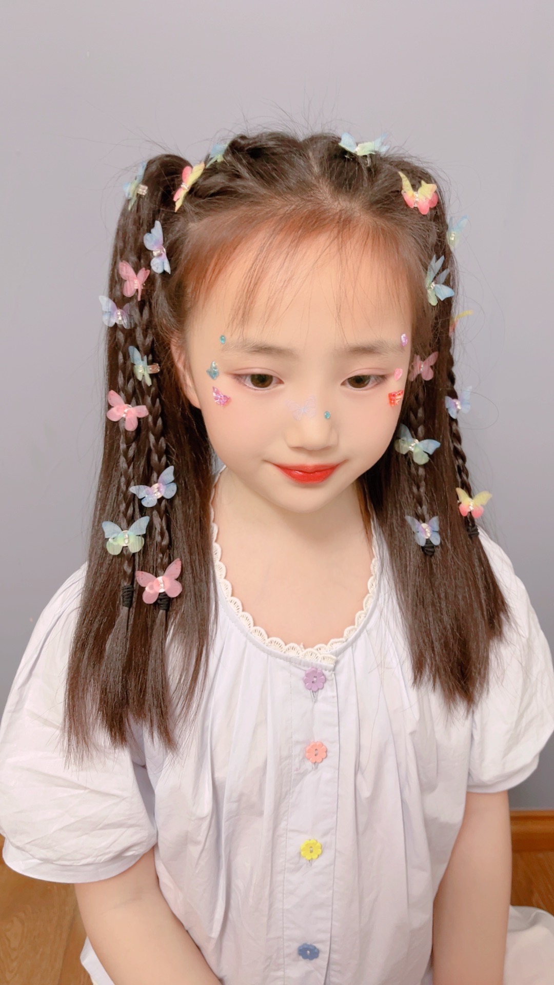 轻奢绢纱带钻小蝴蝶发扣八超仙气发饰灵动蝴蝶可爱迷你