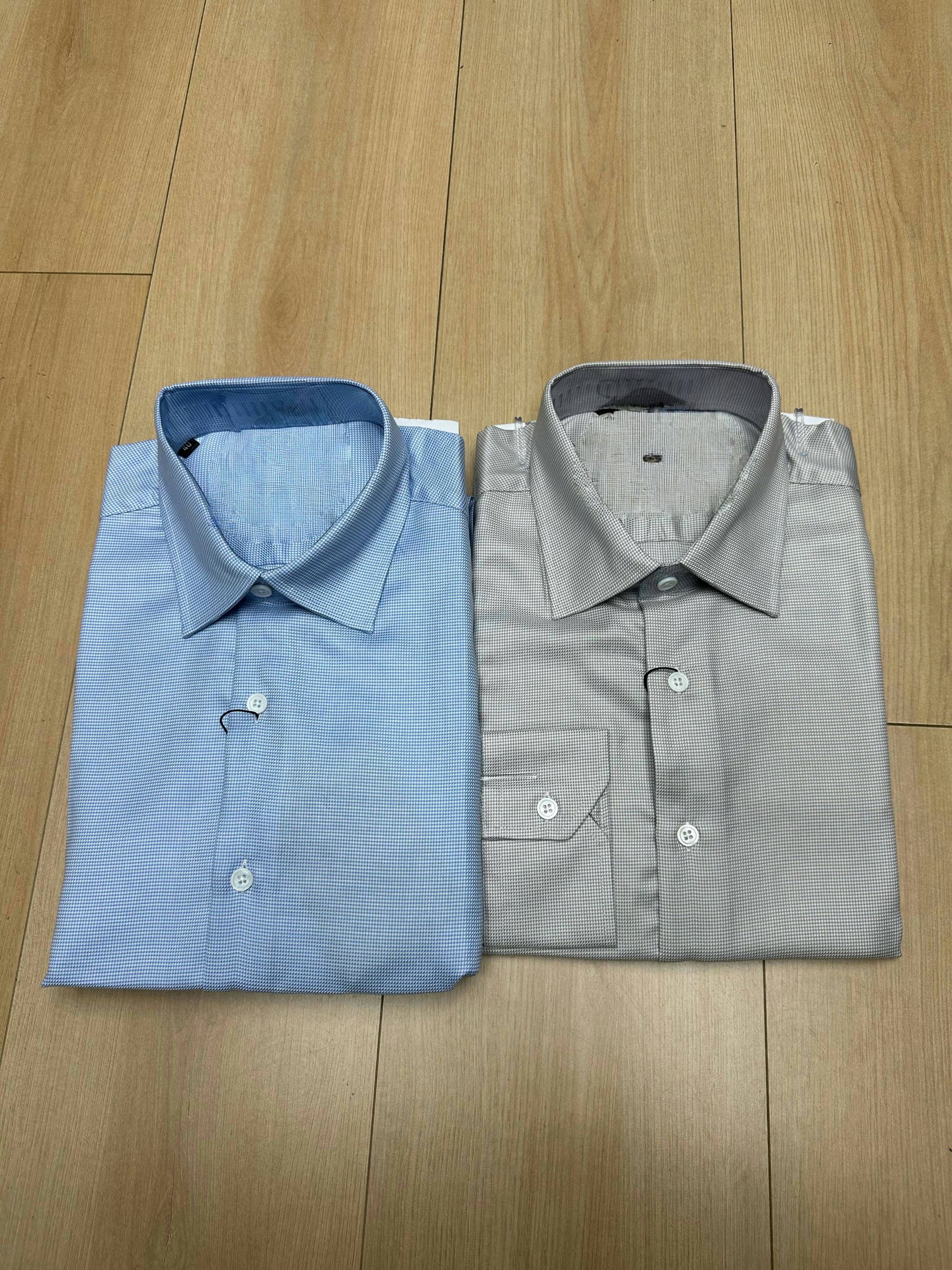 男士双色长袖衬衫/J