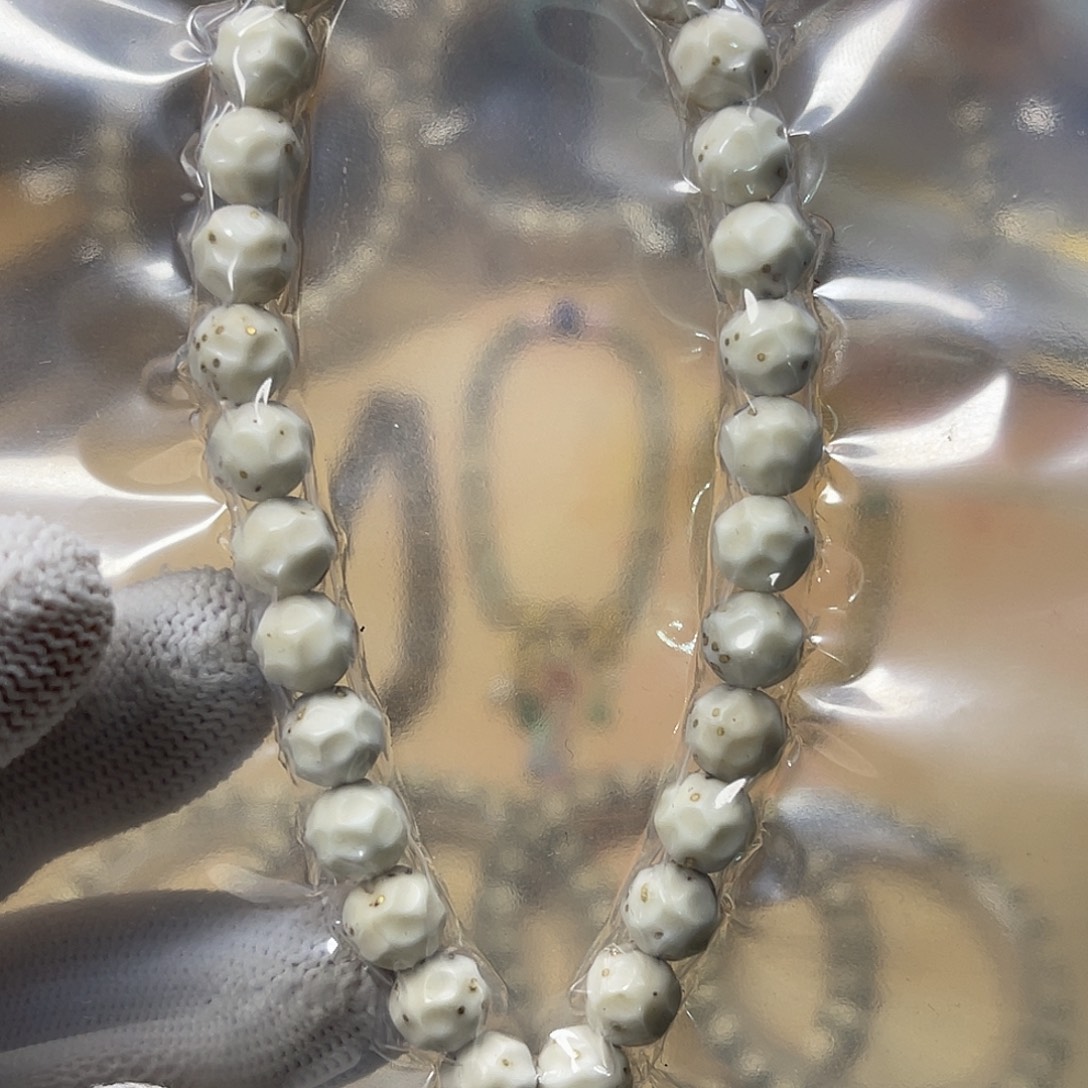 星月菩提手串8改骨瓷白龙蛋无相