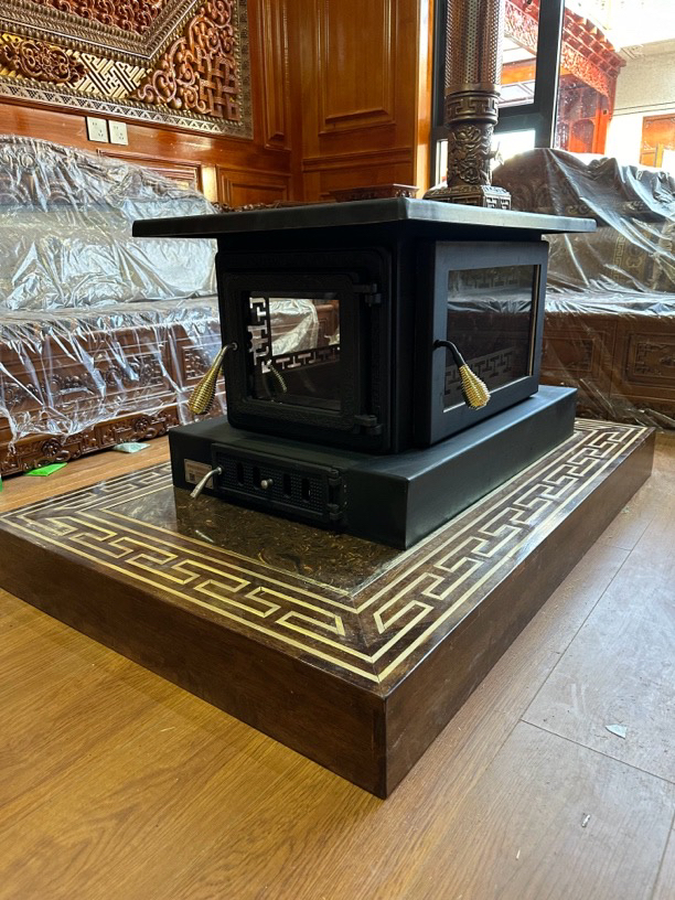 藏式柴火炉取暖炉烧水做饭三面观火长90宽58高67