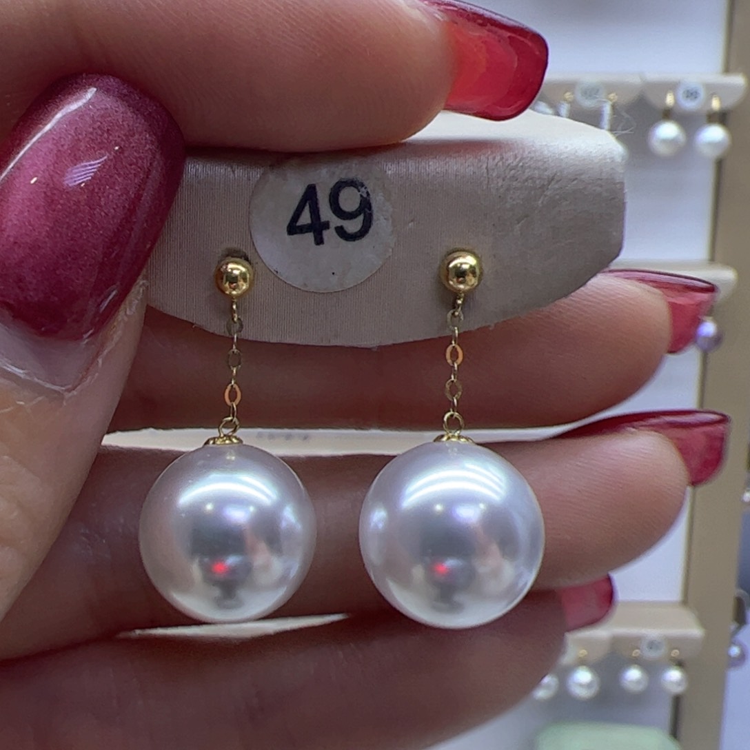 淡水珍珠耳饰18K金镶嵌