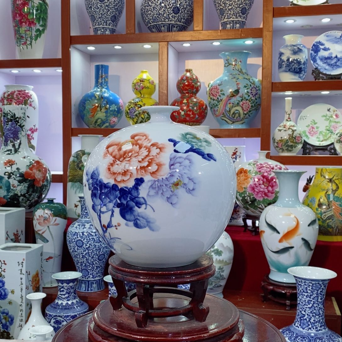 瓷片景德镇手工手绘瓶