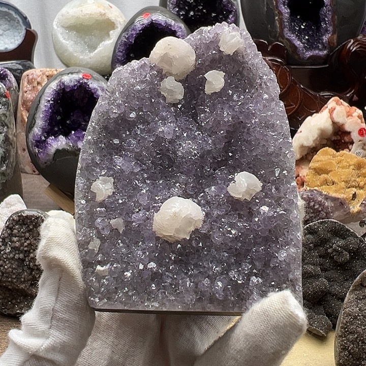 水晶珠宝半成品未镶嵌晶镇摆件带方解29