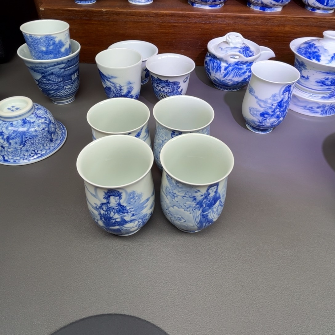 天***轮摆件陶手工手绘寺佛