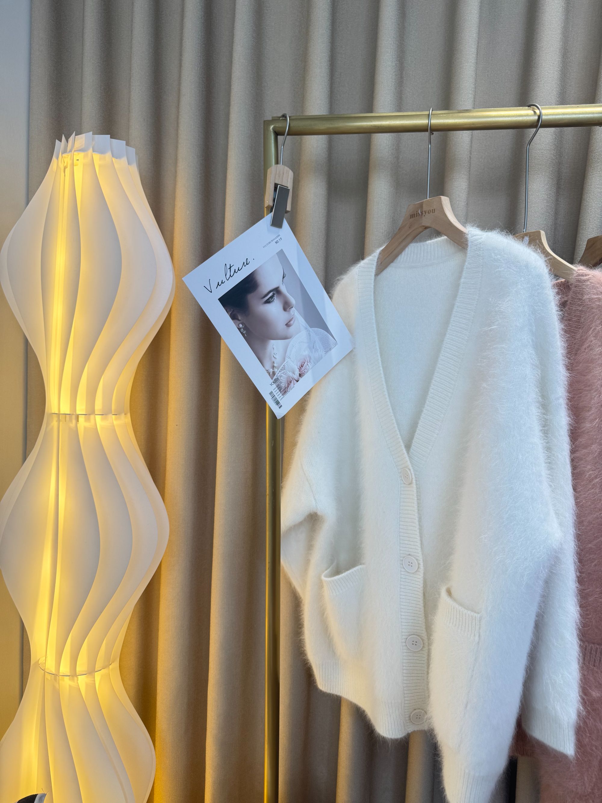 韩系慵懒风长毛拉绒开衫