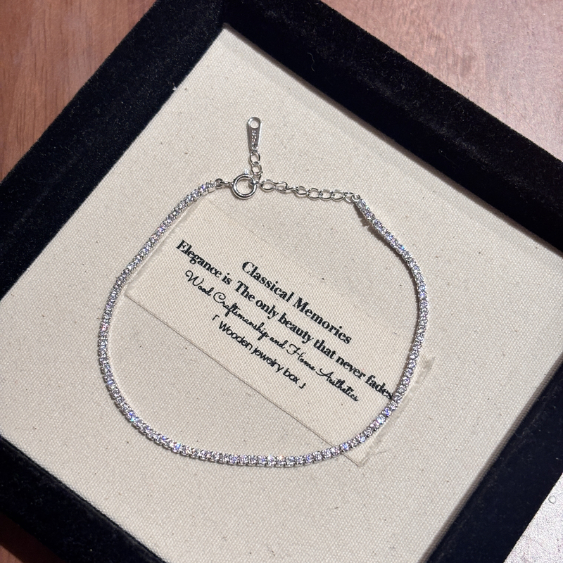 925银合成锆石手链 简约大气时尚高级感轻奢排钻手链A1723