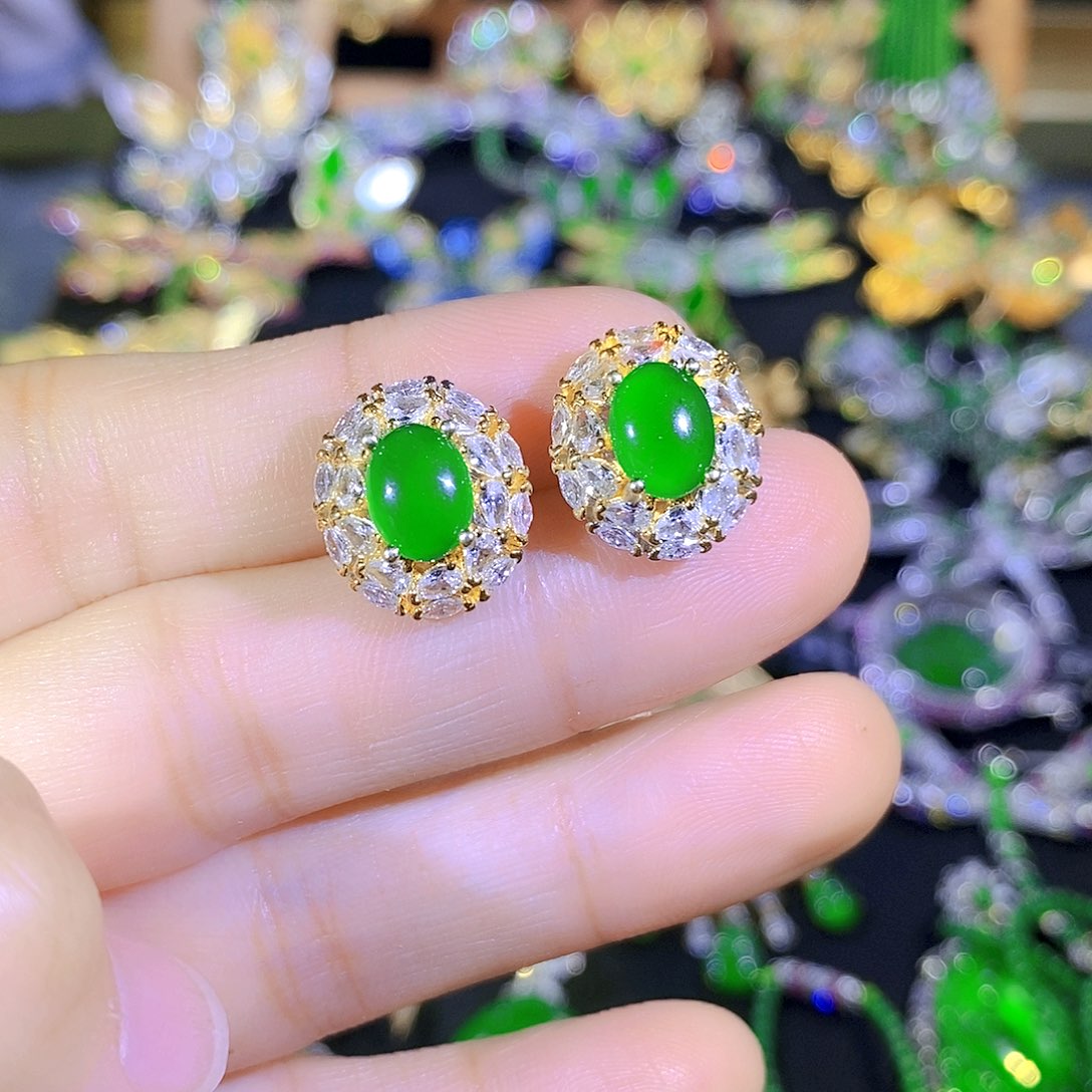 颈饰银S925镶嵌翡翠