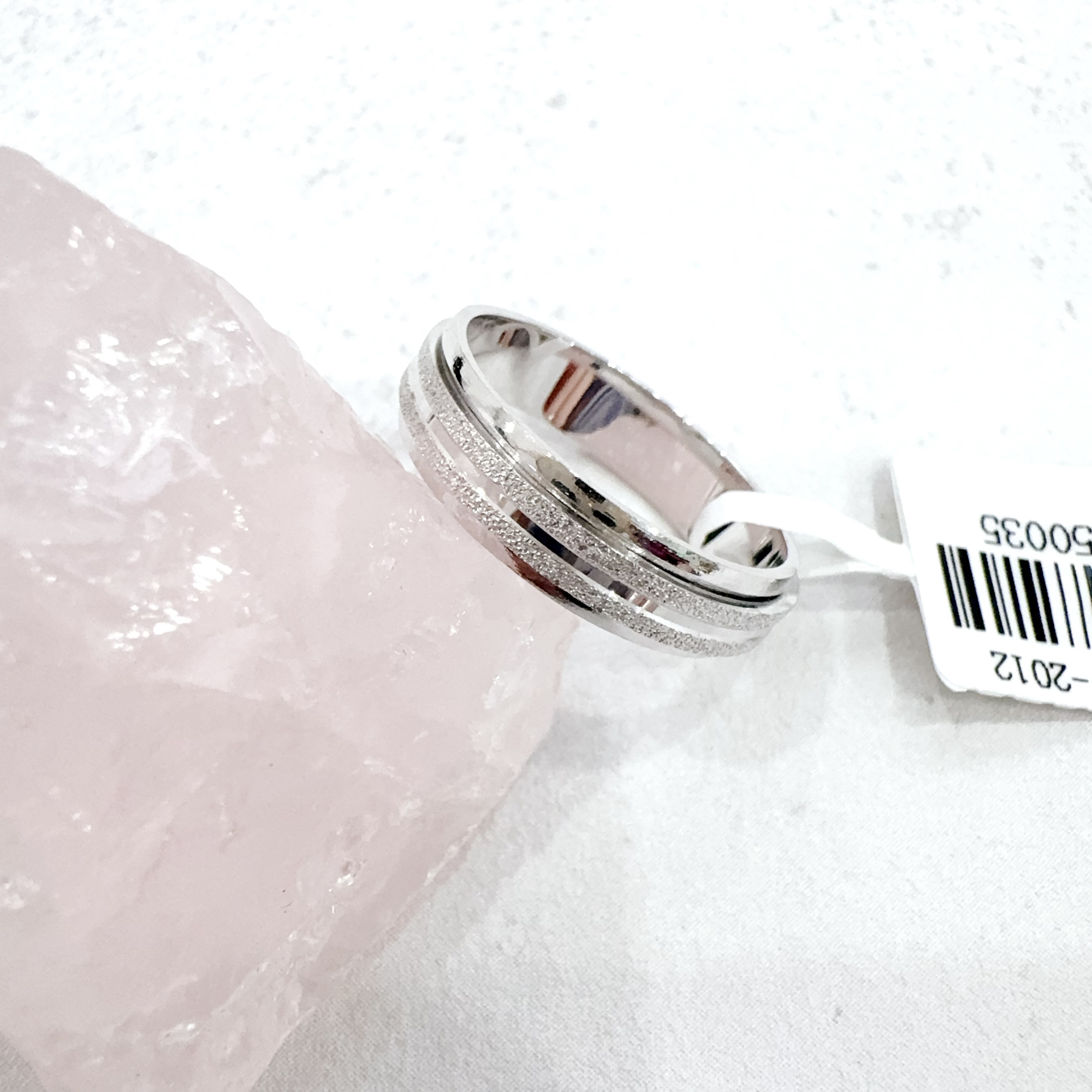 铂金pt950双沙转动戒指高级感磨砂轻奢金色小众情侣