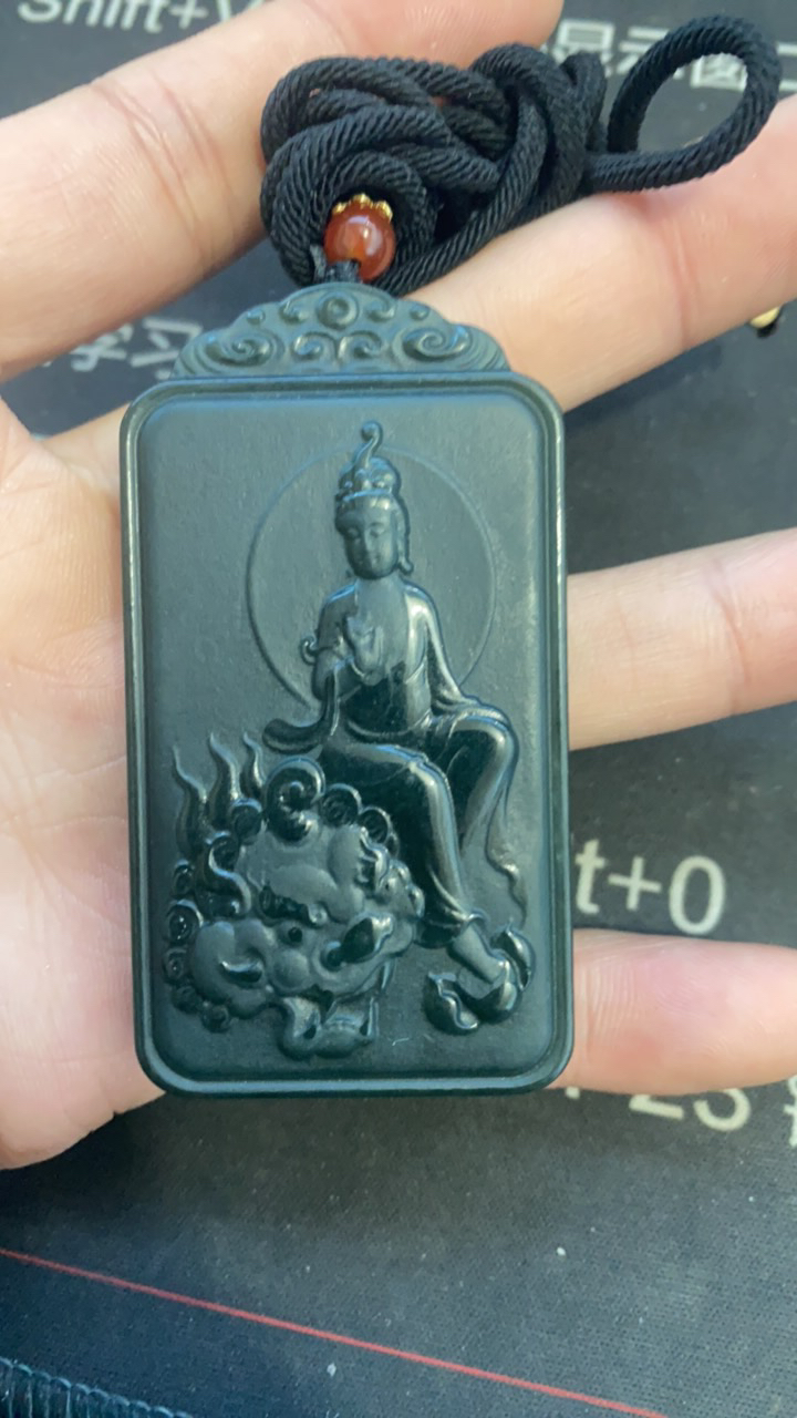 和田玉青玉观音牌