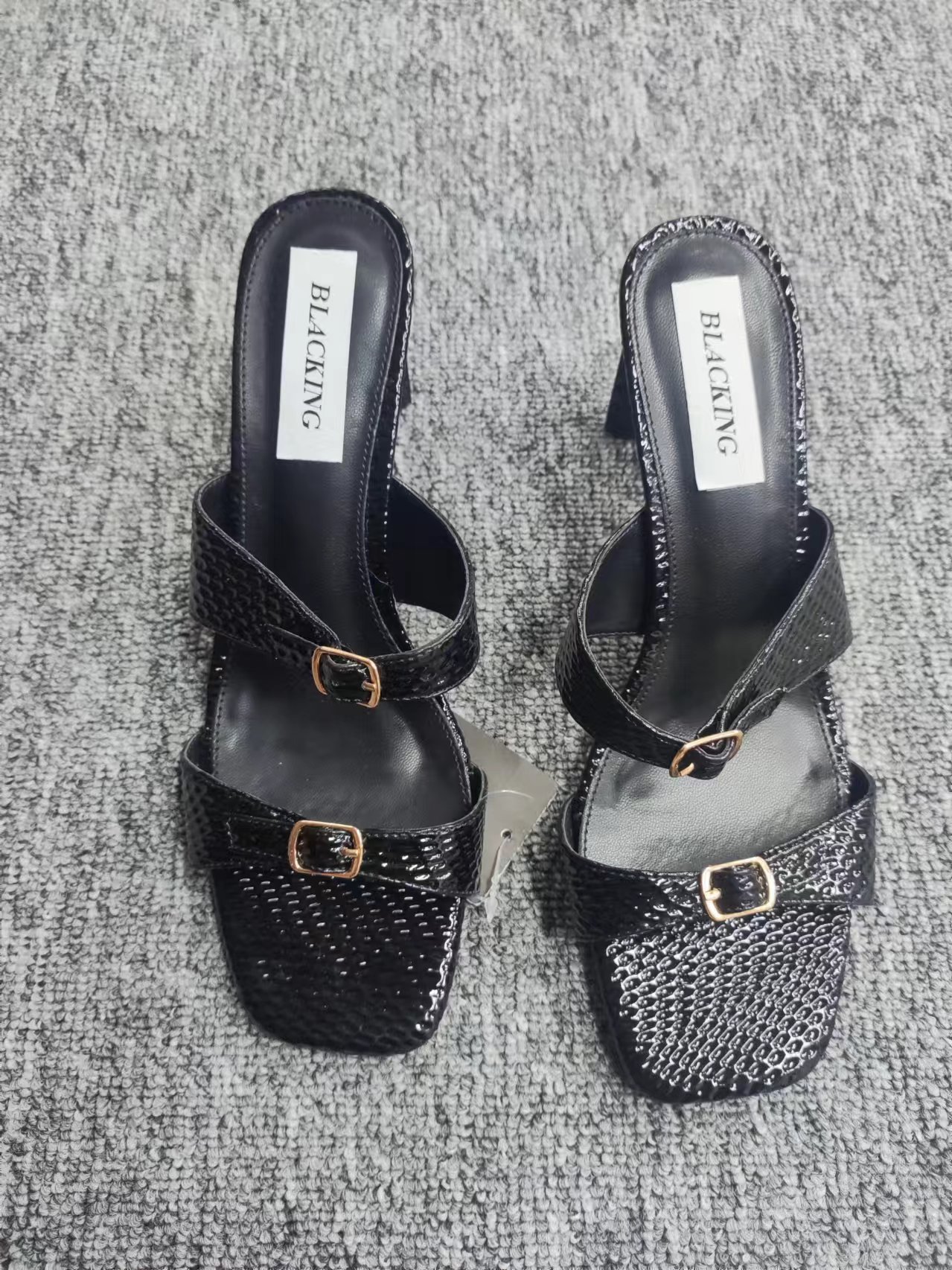 2025新款女鞋（801-850）时尚百搭女士夏季黑色细跟粗跟尖头