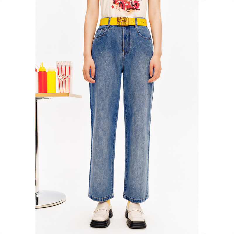 PSALTER诗篇 时尚气质百搭高腰直筒显瘦休闲牛仔裤6C34120090