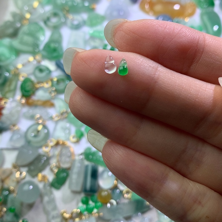 翡翠裸石卡4.8冰和绿葫芦