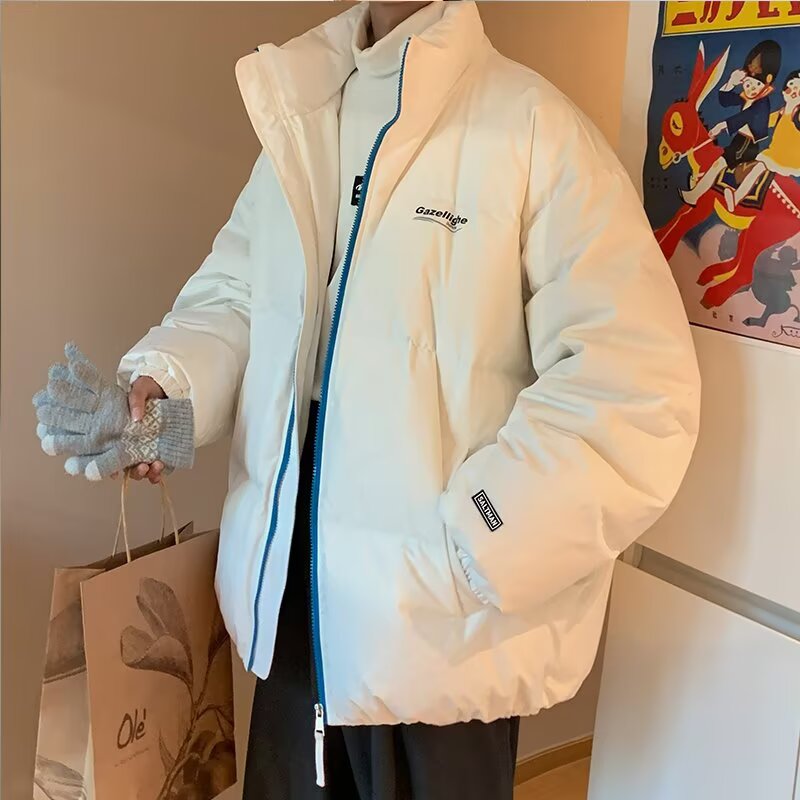 美式复古立领棉衣棉服男女冬季新款棉袄宽松保暖加厚面包服外套潮