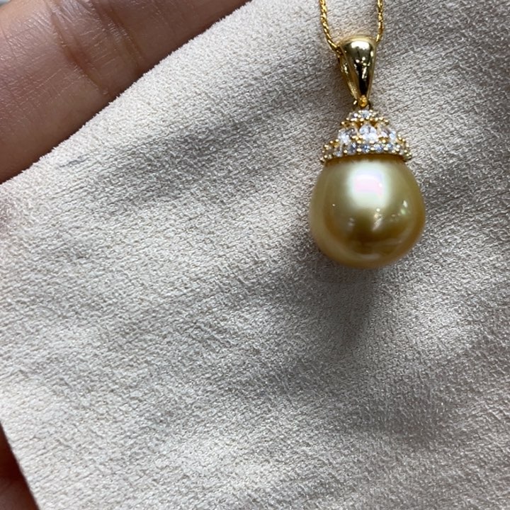 银S925镶嵌吊坠(不含链)海水珍珠12-13mm58号