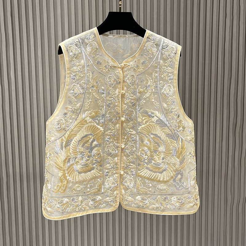 马甲唐装马夹中国风提花绣花上衣复古民族风