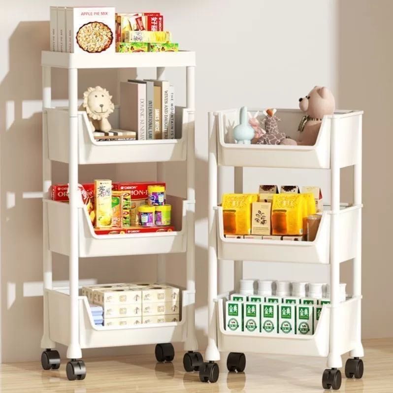 【君君家具】5层半开口置物架收纳简家用手推车置物架整理柜柜子