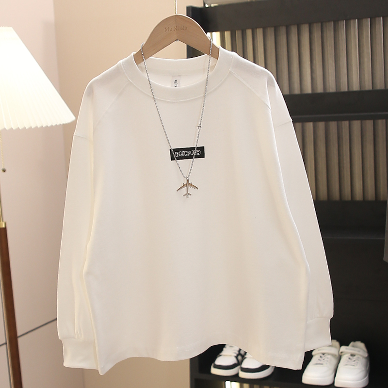 童装男童长袖t恤2025新款中大儿童春秋季纯棉打底衫宽松帅气百搭