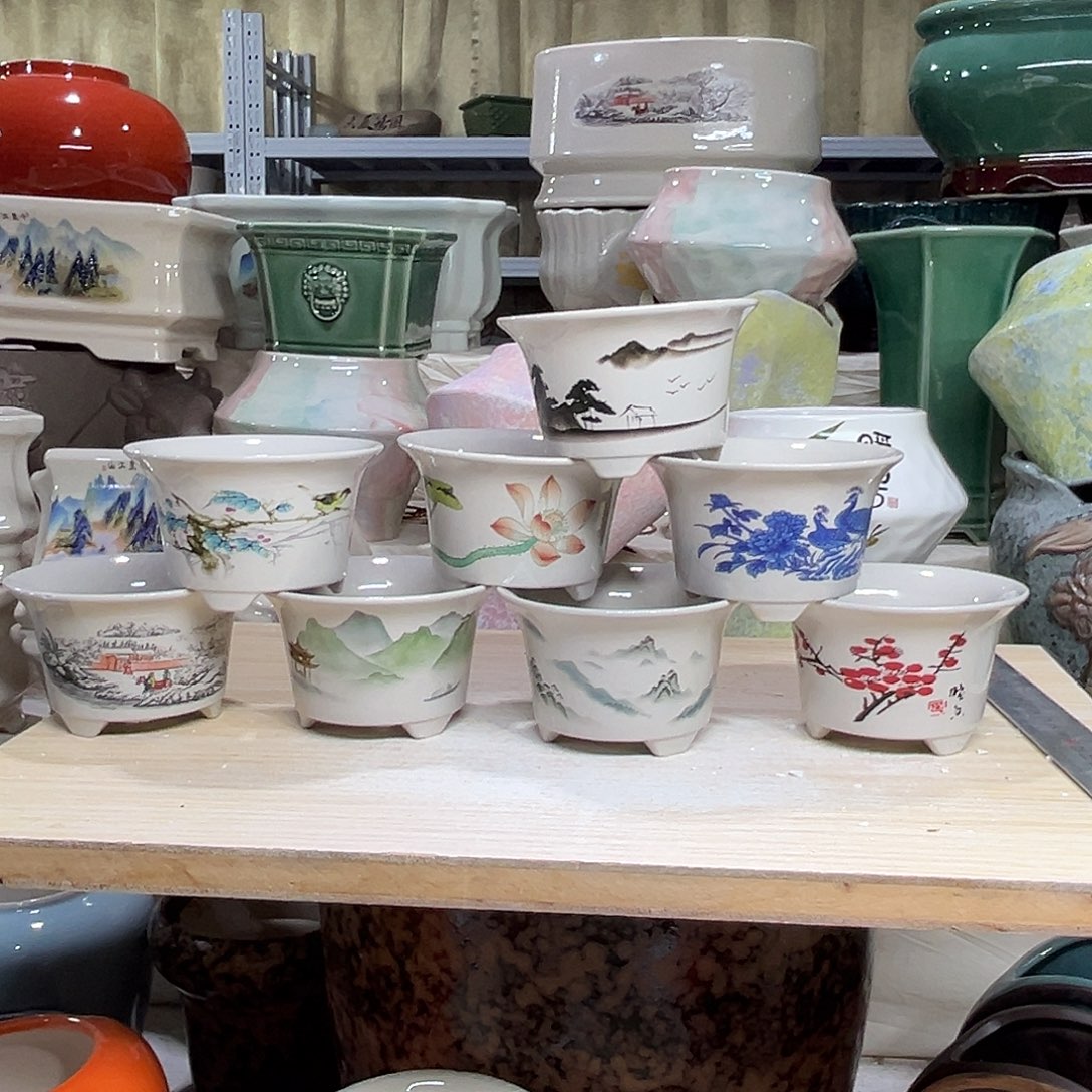 陶瓷绿植多肉微瑕花盆外口径：9.5*6