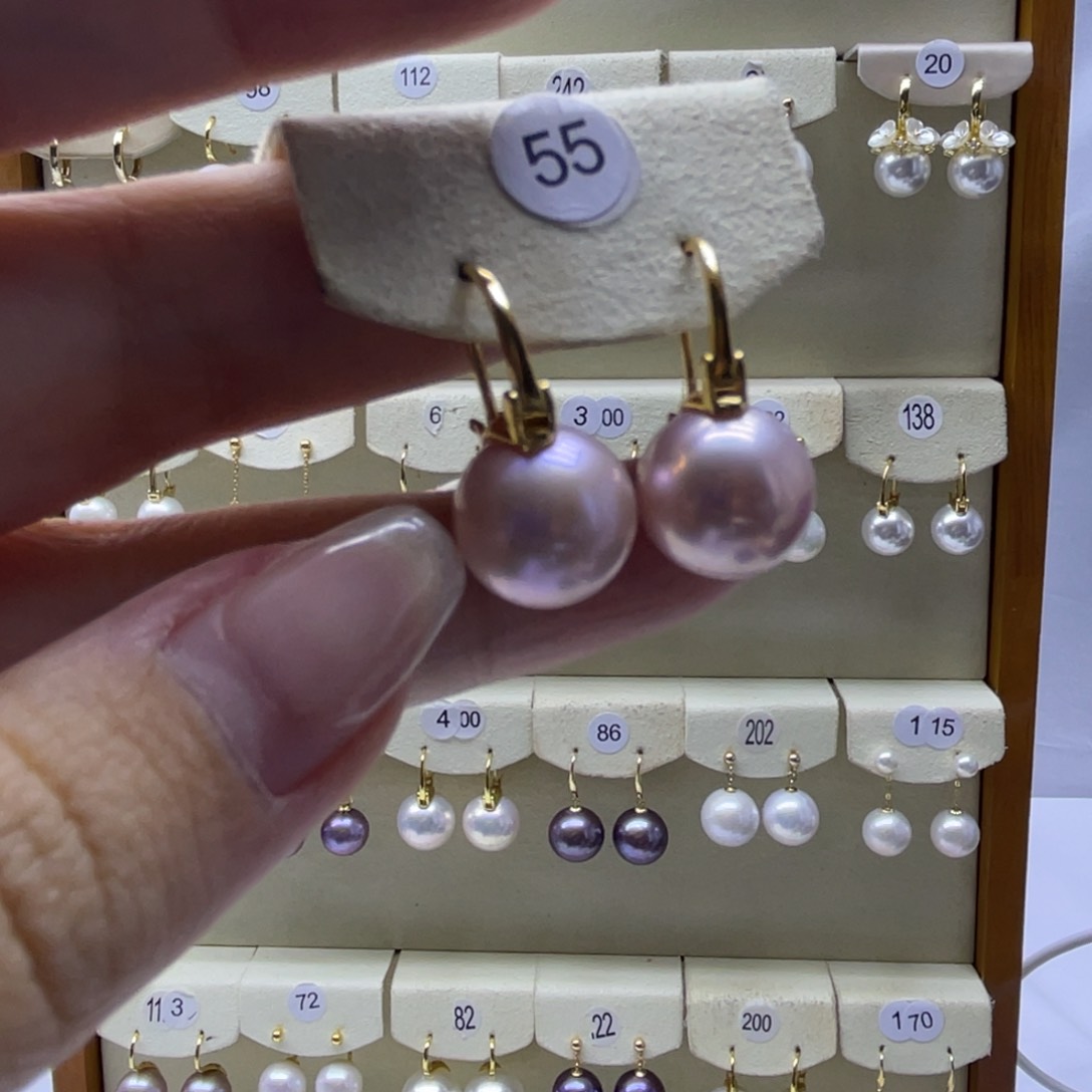 淡水珍珠耳饰银S925镶嵌