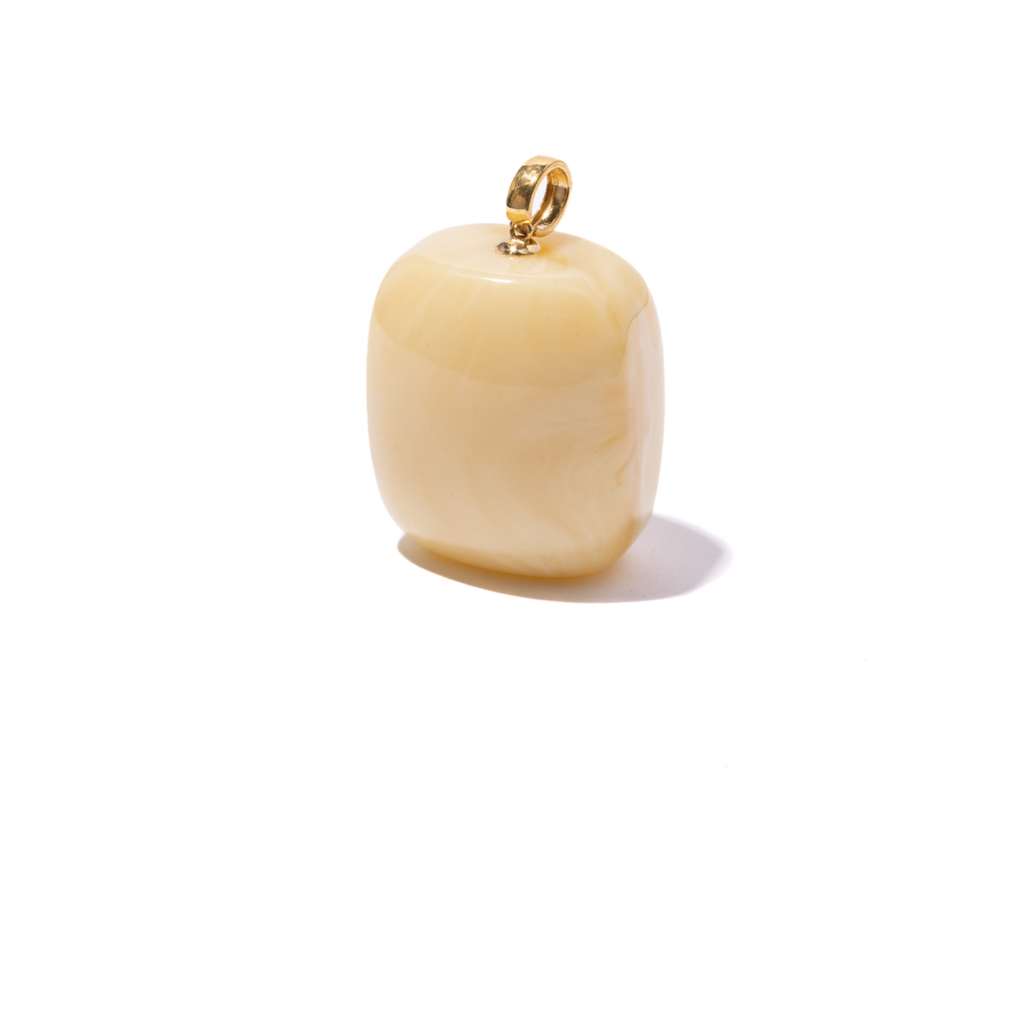 【铭舍 方糖浓白花】颈饰18k金镶嵌吊坠蜜蜡挂坠珠宝蜜蜡原矿原石